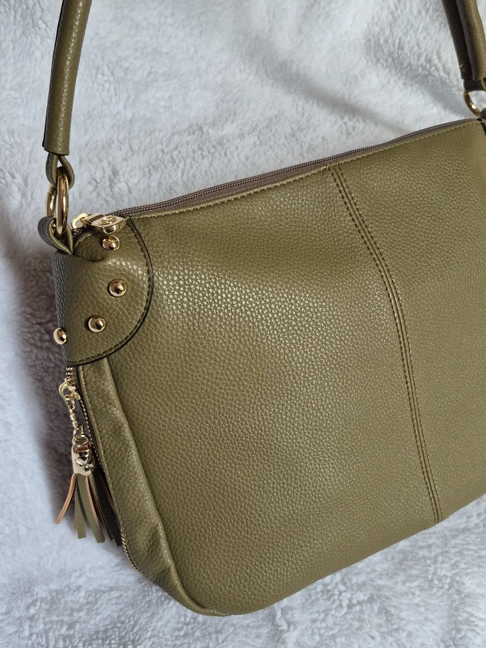 Olive Green Women's Shoulder Bag - Picture 10 of 10